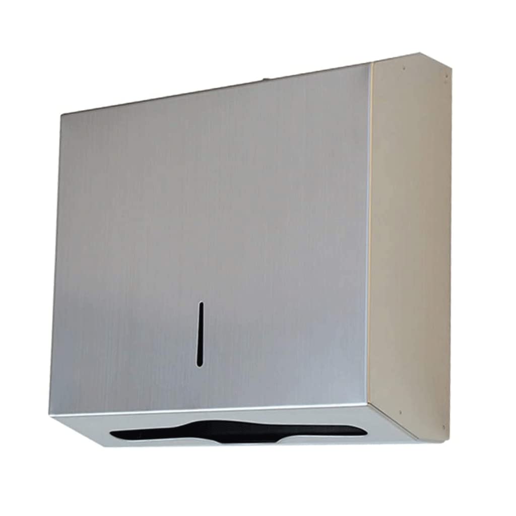 Toallas Despachador Dispensador de toallas de papel Montaje en pared Dispensador de toallas de mano de acero inoxidable con cerradura Soportes de toallas de papel para el hogar y el hotel práctico