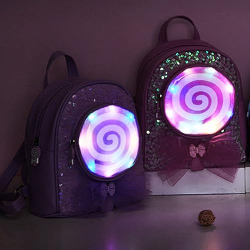 Sac à dos pour filles d'école avec compartiment mignon et LED - 5