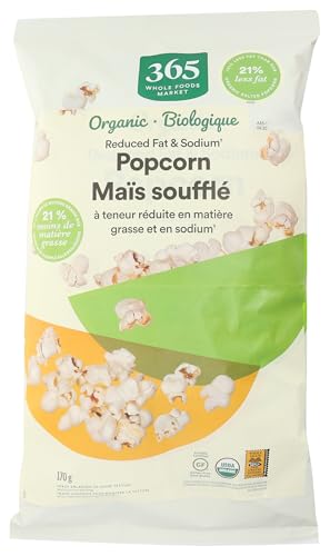 365 by Whole Foods Market, Organic Reduced Fat And Sodium Popcorn, 6 Ounce