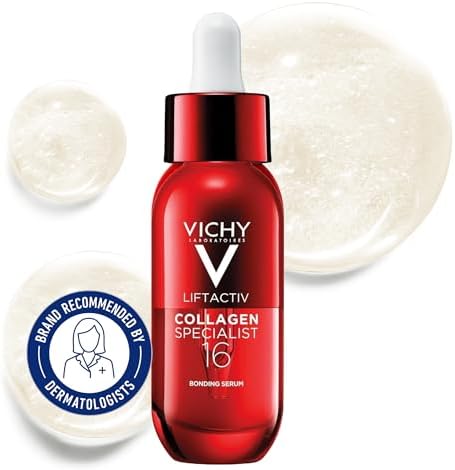 Vichy Liftactiv Serum, Collagen Specialist 16 Bonding Facial Serum, Improve the Look of Fine Lines & Boost Skin Radiance. Formulated with Rhamnose & Peptides, Safe for Sensitive Skin, 30mL