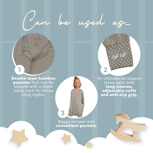 Image of Nyte Nyte Baby- 0.5 TOG SnuggleSack Sleep Sack Rumper W Sleeves, Adjustable Feet Cuffs & Anti-Slip Grip