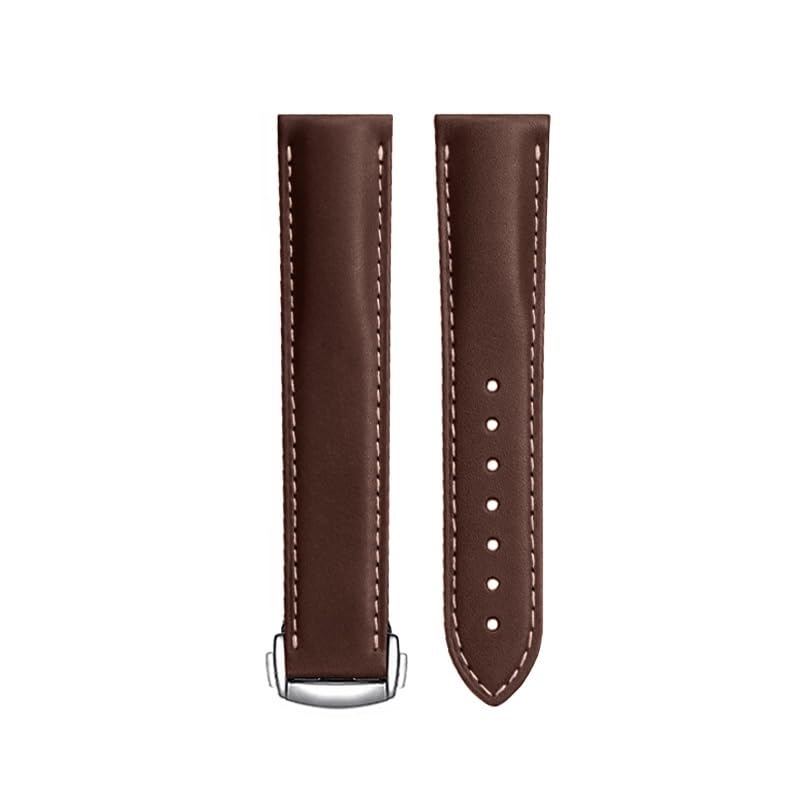 sooponu Genuine Leather Watch Strap For Omega Seamaster 150 300 Speedmaster 57 Men's Watch Band(Brown)