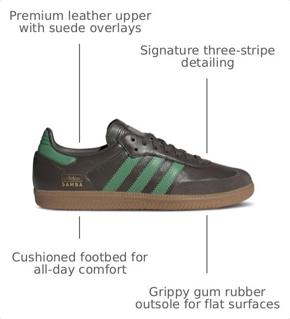 Image of adidas Men's Samba OG Soccer Shoe, Shadow Olive Green, Size 4.5