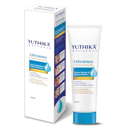 Image of Yuthika Ultramax Deep Intense Moisturizing Cream for Dry to Very Dry Skin Face Moisturizer for Men & Women Deep Hydration & Softness Non-Greasy Dermatologically Tested (20ml)