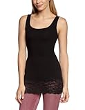 runder Halsausschnitt ONLY Damen Top 15072354/LIVE LOVE LONG LACE TANK TOP NOOS, Gr. 36 (S), Schwarz (BLACK)