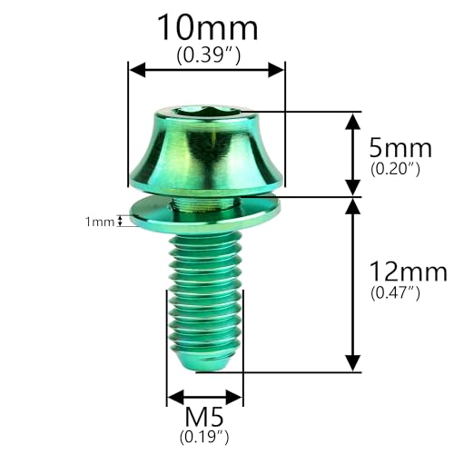 Image of Titanium M5x12mm with Washer Bicycle Water Bottle Cage Bolt 4 Pack