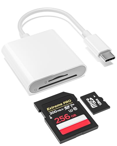 USB-C SD Card Reader, Dual Slot for SD and MicroSD, Type C Adapter Compatible with iPhone 17/16/15,...