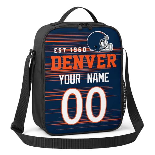 Image of Denver Lunch Bag Custom Name and Number Personalized Gifts | Custom Personalized Lunch Box for Men Women