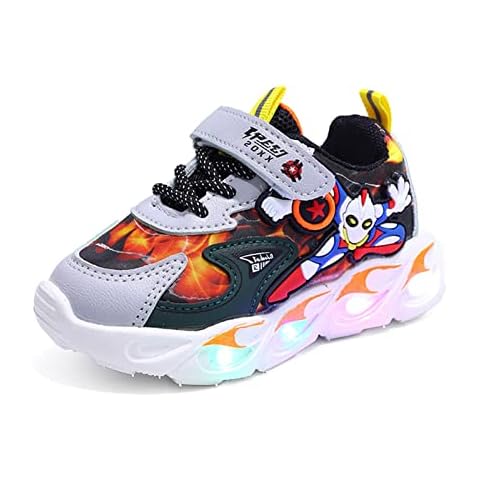 IRON JF Boys shoes,Kids LED Luminous Shoes Shining Lightning shoes Altman Light Sneakers,Trainer Sports Running Net Shoes,Kids Sports Shoes(21-35) (Color : Orange, Size : 31 EU) Cover