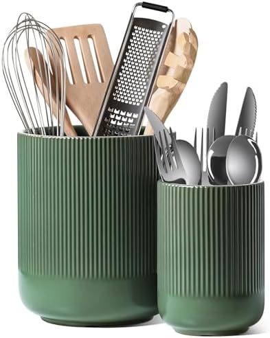 LE TAUCI Utensil Holder, 7.3"+5.4" Cerami...
