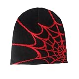 COOLMONAR Y2K Gothic Hat Spider Web Beanie Grunge Alt Y2K Accessories Punk Knitted Headwear