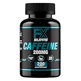 NutraFX Caffeine Pills 200mg Natural Energy and Focus Stimulant Stay Awake Pills 100% Pure Anhydrous Caffeine Powder | Energy Booster Mental Alertness and Thermogenic Fat Burner (200 Capsules)