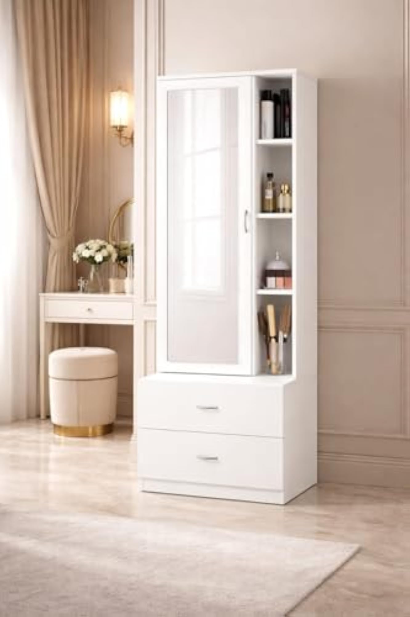 Dressing Table with Mirror and Drawers