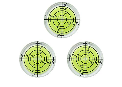 32mm Circular Bubble Spirit Level BY GFNT for Tripod, Phonograph, Turntable Etc (3-Pack Green)
