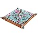 Plateau de rangement en cuir pour femme - Pour bijoux, maquillage - Pour bureau, commode, chevet, cerisier, fleurs roses, illustration floraison