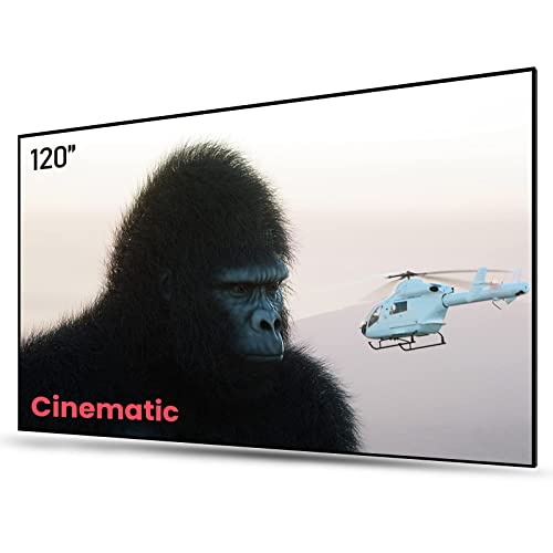 AWOL VISION Ambient Light Rejecting (ALR) Projektionsleinwand für Ultra Short Throw (UST) Projektor, 120' fester rahmen, 80% verbesserte Bildqualität, 95% Celling Light Rejecting (CLR), Active 3D-C120