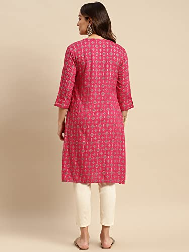 Image of rangita Women's Rayon Regular Fit Straight Kurti | Kurta (Pack of 2)