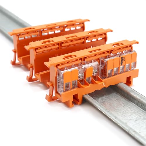 WITTKOWARE 221-500 Klemmen-Befestigungsadapter für Hutschiene, für Elektro-Steckklemmen, 3 Stück