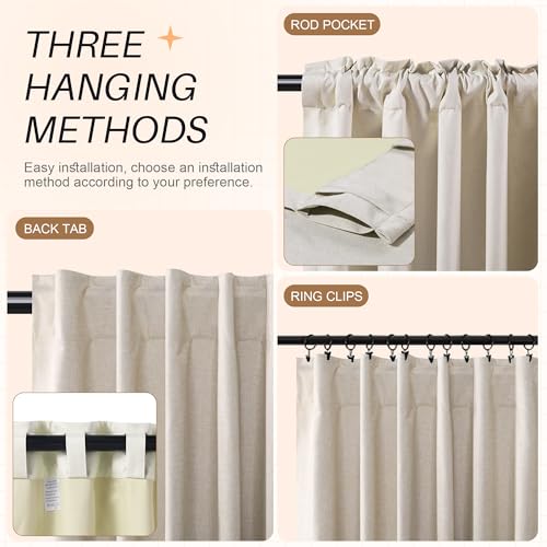 Etherealveil 100% Blackout Back Tab/Rod Pocket Linen Curtains 2P 52"x84" by Etherealveil - Used condition - Image 7
