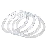 Geesatis 4 Pcs Transparent Purse Handles Handbag Handles Wallet Handles Plastic Bag Round Handles for Bag Making Handicraft DIY Bags, Clear & Circle