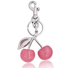 Silver Key Ring-pink Cherry
