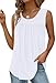 WEESO White Tank Top Woman Loose Fit Summer Outfits Sleeveless White T Shirts Casual Crewneck Tank Top Plain Tshirts Shirts Flowy Travel Resort Wear Beach Vacation Clothes L