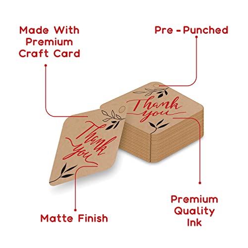 Image of Clickedin - 50 Pieces Thank You Craft Tags for Packaging