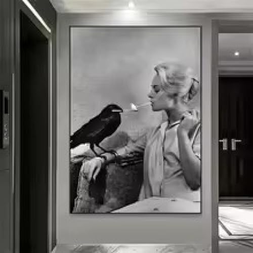 Peinture sur toile portrait femme rétro pour décoration de chambre à coucher moderne