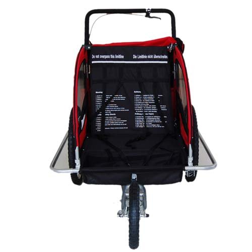 Veelar Children Bicycle Trailer Jogging Stroller Combo 2 in 1 Red/Black