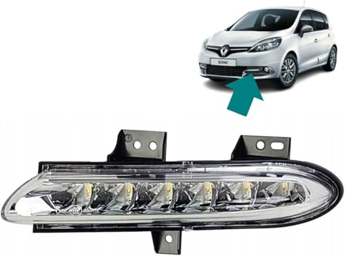 Autocraft Feu de Circulation Phare de Jour GAUCHE (Coté Conducteur) Diurne LED compatible pour Renault Grand Scénic 3 Scenic 3 (2012-2016) 266055004R