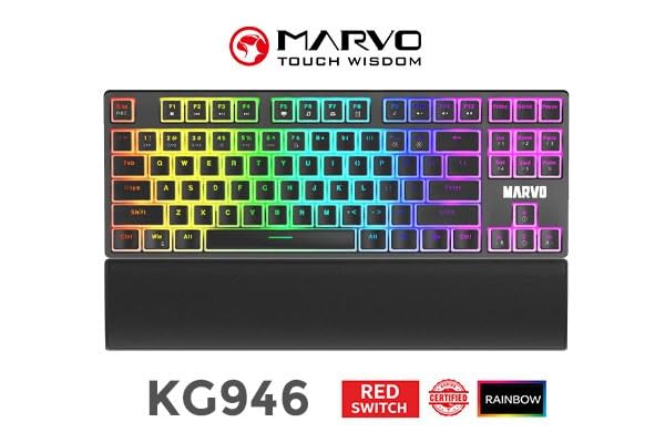 Marvo KG946 clavier de jeu mécanique rétroéclairé RVB avec interrupteurs précis - 6