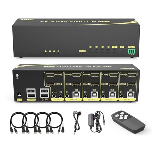 Commutateur HDMI KVM pour organiser votre bureau en double écran 4K sans débrancher vos câbles