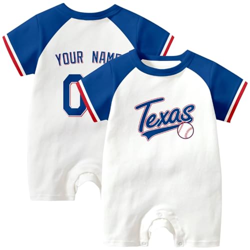 Image of KREDE Baby Clothes Unisex Bodysuit White Custom Name Number for Baby Boys