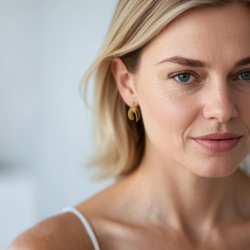 14K Gold Hoop Earrings For Women Chunky Gold Plated Earring Statement Jewelry3