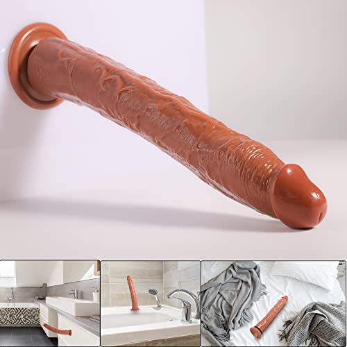 Realistic Dildo With Small Glans Balls-Free, 13.4 Inch Big Dildo Huge, Jelly Dildo With Strong Suction Cup, Adult Sex Toy For Women Men Female Couples, G-Spot Prostate Play Soul Dildo #TOP4