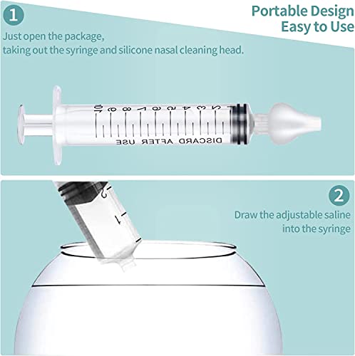 JUSONEY Nasendusche Baby – Profi-Baby Nasendusche, Mit Hochwertigen Nasenaufsätzen, aus Silikon, Sauber und wiederverwendbarer (2 stück)