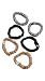 Slip Silk Skinnies Scrunchie Set - Gold, Black & Leopard - 100% Pure Mulberry Silk 22 Momme Scrunchies with Elastic Band from Slip Pure Silk Pillowcase (6 Scrunchies)
