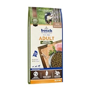 bosch HPC Adult mit frischem Geflügel & Hirse | Hundetrockenfutter für ausgewachsene Hunde aller Rassen | 1 x 15 kg