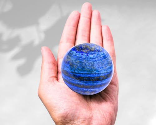 Image of Certified Lapis Lazuli Crystal Ball for Meditation - Premium Crystal Vastu Items for Home and Feng Shui Items for Good Luck - Ideal for Pooja Supplies and Spiritual Practices (2.5 inch Inch)