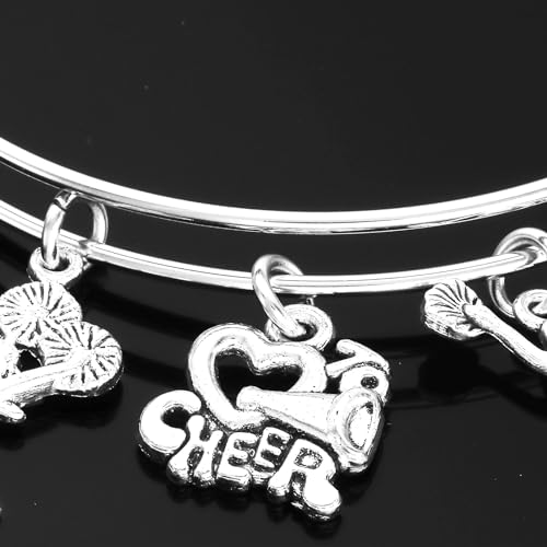 HUTIMY Cheer Bracelet for Cheer player Cheerleaders Teens Teenage Cheer Charm Jewelry for Team Cheerleader Bracelets3