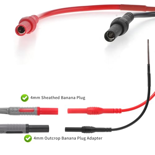 Image of Flexible Spoon Back Probe, 4PCS Multimeter Leads Kit Silicon Flexible Test Back Probe Pins Test Wire Kit Power Probes Compatible with 4mm Banana Plug for Wire Piercing Car Repairing Electrical Testing