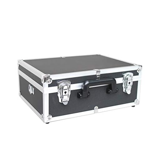 Poinsettia - Maletín de herramientas de aluminio para instrumentos y equipos técnicos con inserto de espuma ajustable, Negro