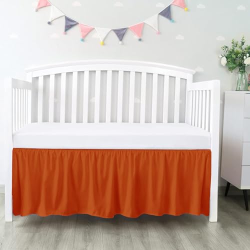 Dust Ruffle Crib Skirt, 100% Egyptian Cotton 800TC, Mini Crib Size