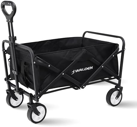 Carrello pieghevole pieghevole da spiaggia con grande capacità, robusto carrello pieghevole portatile, carrello pieghevole per sport, shopping, campeggio