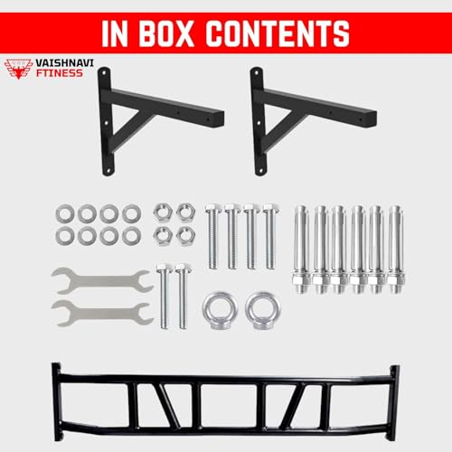 Image of Wall Mounted Pull Up Bar & Dip Station | Heavy-Duty Multifunctional Power Tower for Home Gym | Chin-Up & Leg Raise Station | 350 kg Load Capacity