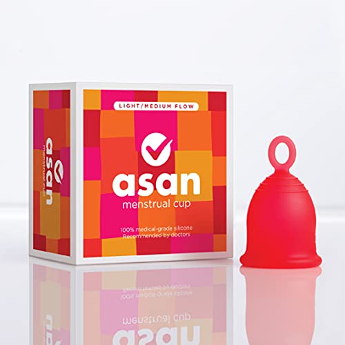 Asan Coupe menstruelle – Coupe la plus facile à insérer et à enlever I Design spécial anneau | Silicone de qualité médicale de qualité supérieure conçu aux États-Unis (débit léger/moyen)