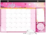Desk Calendar 2026 with Clear Waterproof Cover 17 x 12 inch 18 Months Wall Calendar Runs from Jul. 2025 to Dec. 2026 School Year Calendar for Schedule Organization Monthly Planner, Pink