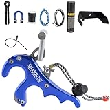 wolfman 1 Set Compoundbogen Auslöser mit Vier Fingern manuelle Klemmverschluss aus Aluminiumlegierung für das Zielschießen Bogen Pfeilschießen und Training (Set für Fortgeschrittene)