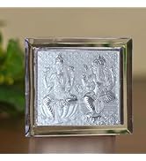 SHIJPIK 999 Pure Silver 8x6cm Laxmi & Ganesh Frame, Home Decor