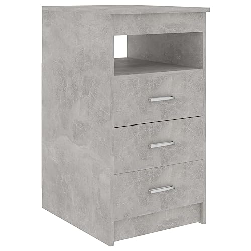 vidaXL Cajonera Armario de Cajones Archivador de Almacenaje Casillero Cómoda para Escritorio Muebles de Oficina de Madera Contrachapada Gris Hormigón